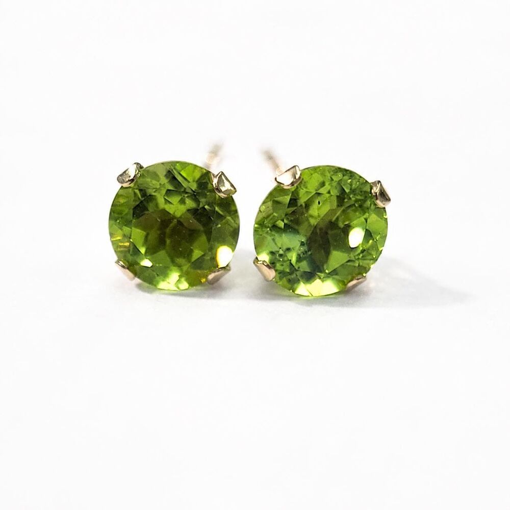 Semi-Precious Gemstone Studs 14K Yellow Gold Earrings  (Set of 5)